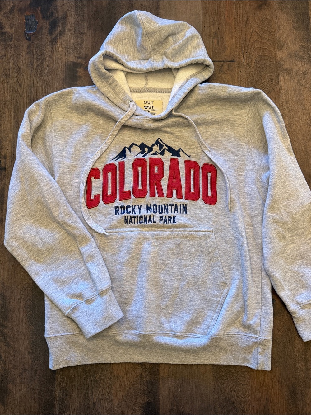 OUT WST Colorado Rocky Mountain National Park Hoodie Gray Size M